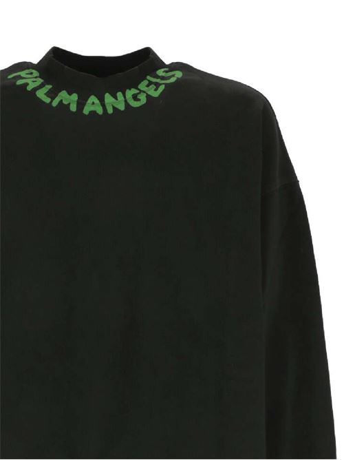 Black sweater with logo on the neck PALM ANGELS | PMBA026S24FLE0021070